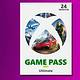 In the image, a person is being offered a 24-month subscription to a game pass ultimate. Full Text: 24 MONTHS GAME PASS Ultimate