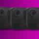 Three Blink cameras on pink background